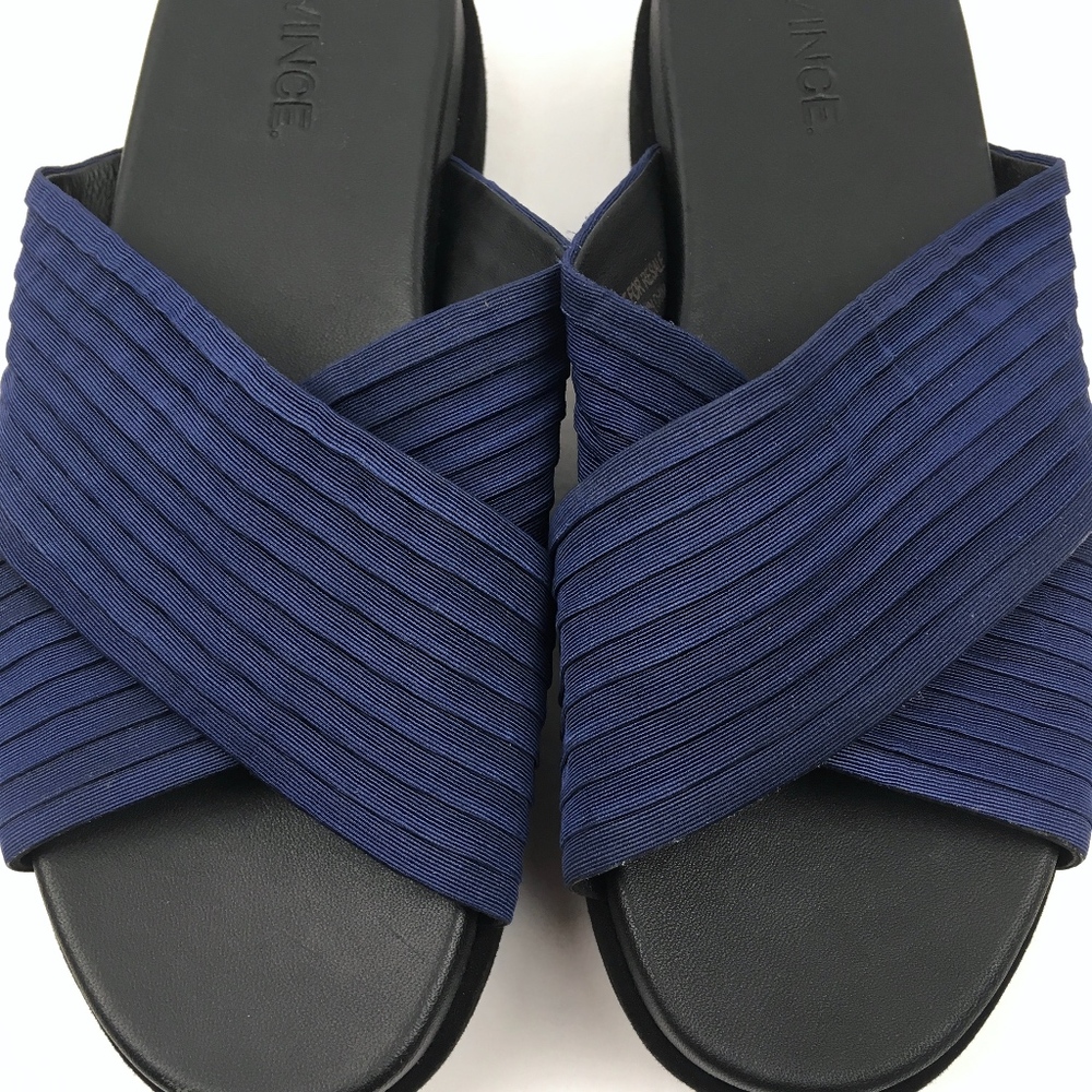 NEW VINCE Blue Cross Strap Sandal Slides Size 6.5 - Picture 8 of 8